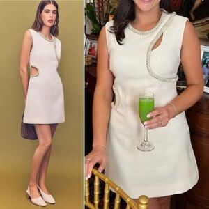SIMKHAI by‎ Jonathan Simkhai Kat Embellished Minidress Size 6 Creamy White